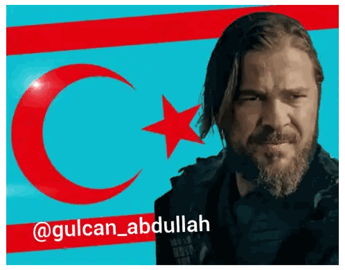 Bearded Man Standing Before Flag Sticker