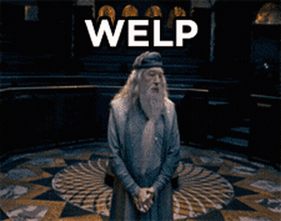 Bearded Man Standing By Welp Sign GIF