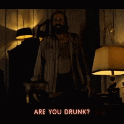 Bearded Man Standing In Front Of Lamp Saying Are You Drunk Good To Be True GIF