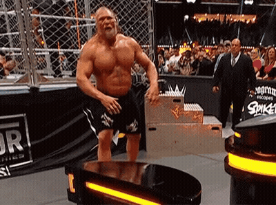 Bearded Man Standing On Table GIF