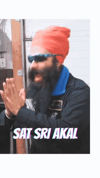 Bearded Man Sunglasses Red Hat Sat Sri Akal GIF