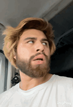 Bearded Man Surprised Expression GIF