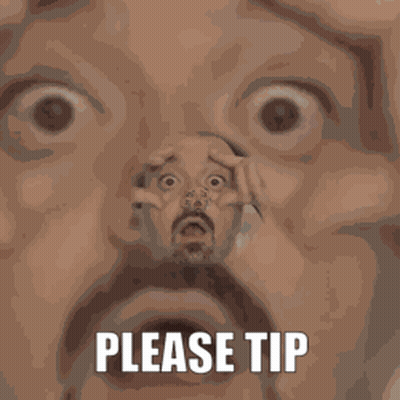 Bearded Man Surprised Saying Please Tip GIF