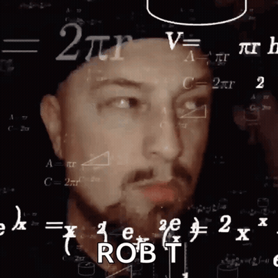 Bearded Man Surrounded By Equations Rob On Face GIF