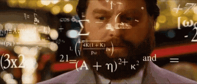 Bearded Man Surrounded By Mathematical Equations GIF