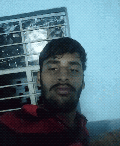 Bearded Man Taking Selfie Broken Window Building GIF