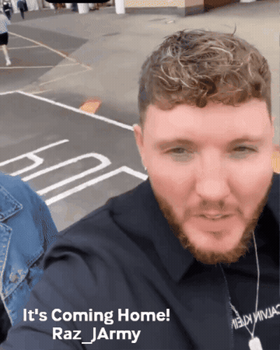 Bearded Man Taking Selfie It's Coming Home Raz Army GIF