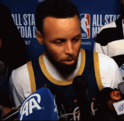 Bearded Man Talking Into Microphone NBA Logo GIF