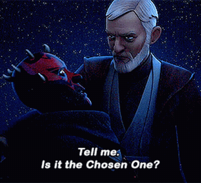 Bearded Man Talking To Horned Man Saying Tell Me Is It The Chosen One GIF