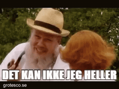 Bearded Man Talking To Redhead Woman Holding Pipe GIF