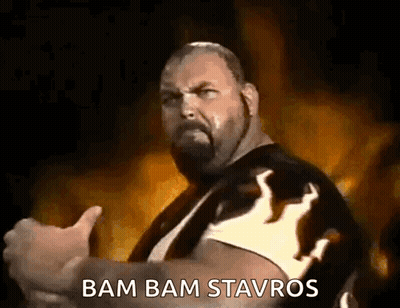 Bearded Man Thumbs Up Bam Bam Stavros GIF