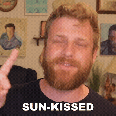 Bearded Man Thumbs Up Saying Sun-Kissed GIF