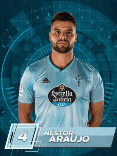 Bearded Man Wearing Estrella Galicia 0.0 Shirt GIF