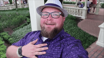Bearded Man Wearing Glasses And Hat Smiling GIF