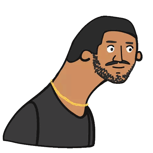 Bearded Man Wearing Gold Chain Sticker