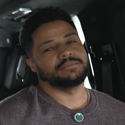 Bearded Man Wearing Green Stone Necklace GIF
