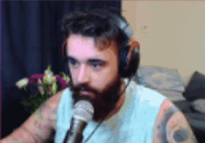 Bearded Man Wearing Headphones And Microphone GIF