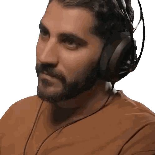 Bearded Man Wearing Headphones Sticker