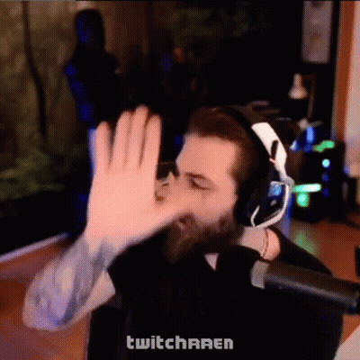 Bearded Man Wearing Headphones Giving High Five GIF