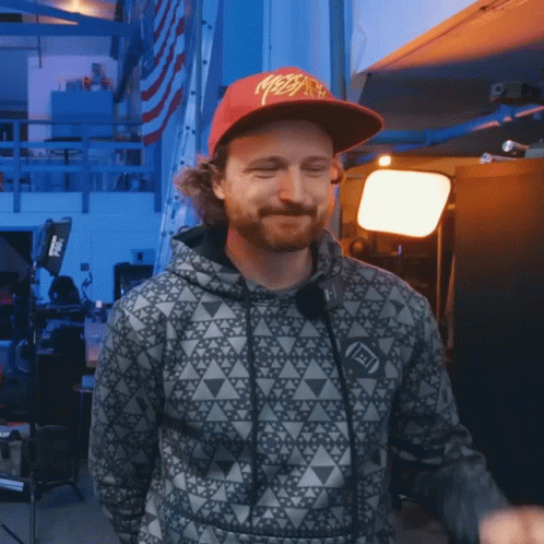 Bearded Man Wearing Mr. Hat GIF