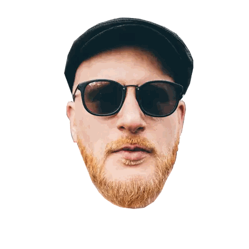 Bearded Man Wearing Sunglasses And Hat Sticker