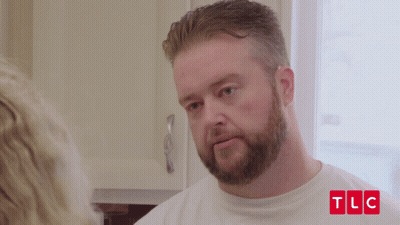 Bearded Man Wearing White TLC Shirt GIF
