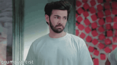 Bearded Man White Shirt Red Square Wall GIF