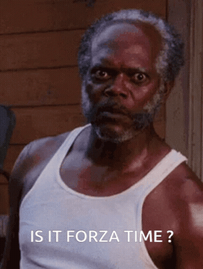 Bearded Man White Tank Top Is It Forza Time GIF