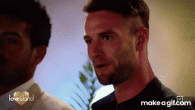 Bearded Man With Another Man On Love Island GIF
