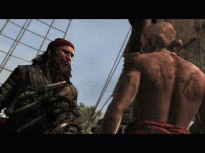 Bearded Man With Back Tattoo Next To Another GIF