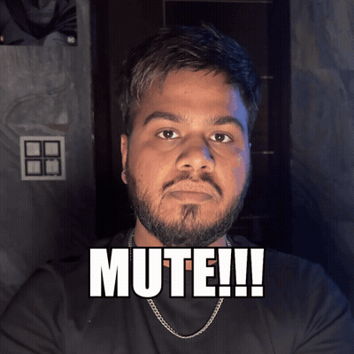Bearded Man With Chain Saying Mute GIF