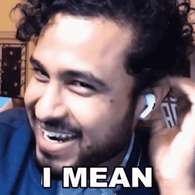 Bearded Man With Ear Buds Smiling Says I Mean GIF