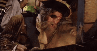 Bearded Man With Eye Patch Smoking Cigarette GIF