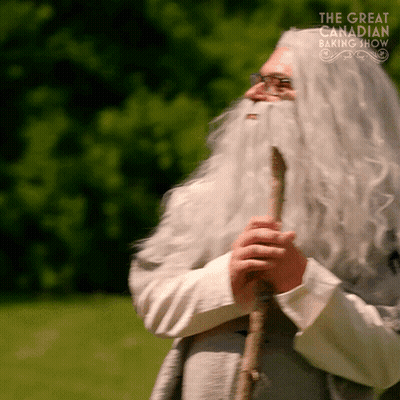 Bearded Man With Glasses Holding Cane Great Canadian Baking Show GIF