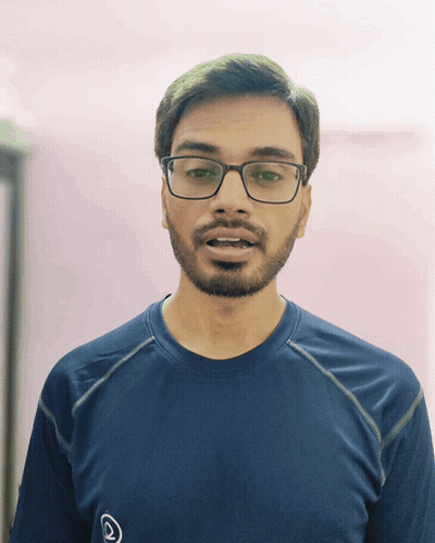 Bearded Man With Glasses In Blue Letter A Shirt GIF