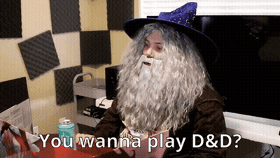 Bearded Man With Hat Saying You Wanna Play D&D GIF