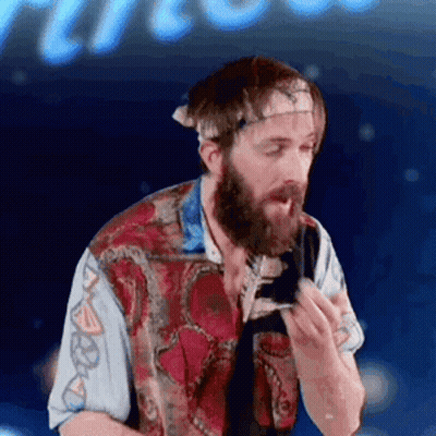 Bearded Man With Headband Smoking GIF