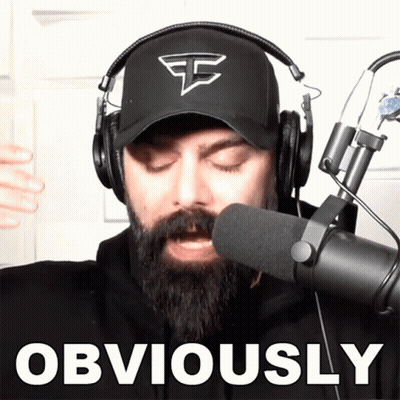 Bearded Man With Headphones And Hat Says Obviously GIF