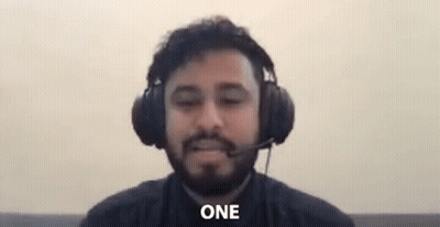 Bearded Man With Headphones And Microphone Saying One GIF