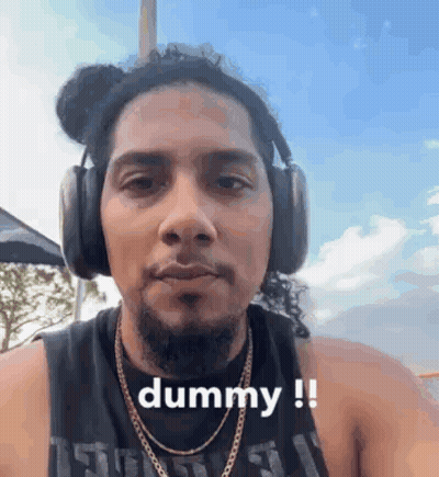 Bearded Man With Headphones And Necklace GIF
