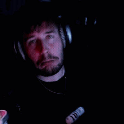 Bearded Man With Headphones And O Necklace GIF