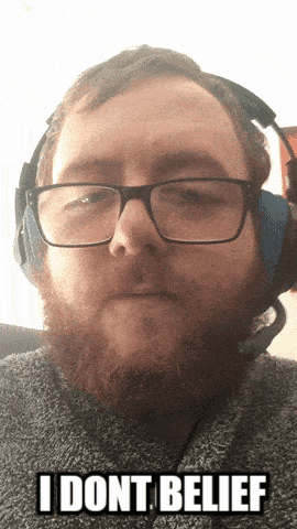 Bearded Man With Headphones Says I Dont Belief GIF