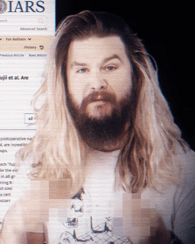Bearded Man with Long Hair at Diarists Screen
