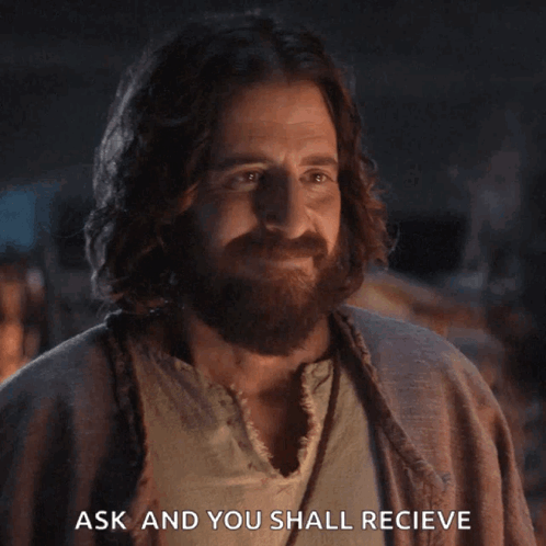 Bearded Man With Long Hair Says Ask And You Shall Receive GIF