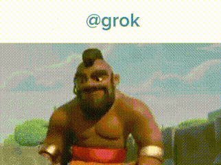 Bearded Man With Mohawk Holding Sword @Grok GIF