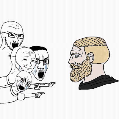 Bearded Man With Multiple Faces GIF