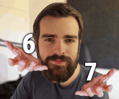 Bearded Man With Numbers 6 and 7