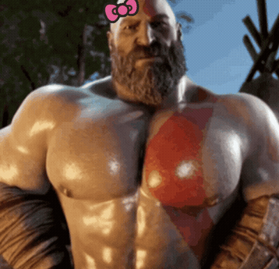 Bearded Man With Pink Bow GIF