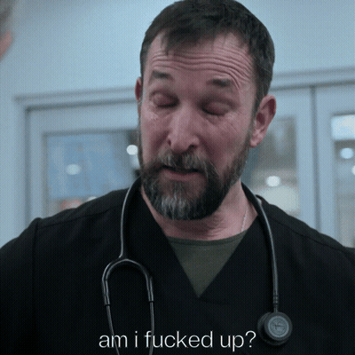 Bearded Man With Stethoscope Asking Am I Fucked Up GIF
