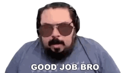 Bearded Man With Sunglasses And Headphones In Blue Shirt Sticker